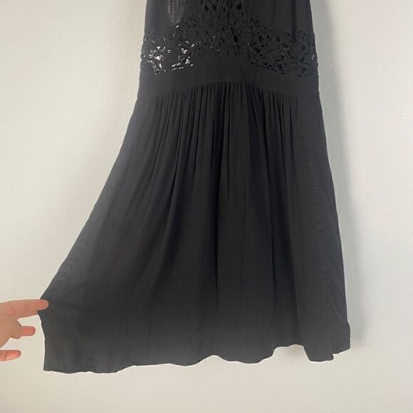 IRO Lellou Lightweight Mini Dress Black Crochet Lace-up - Picture 12 of 14